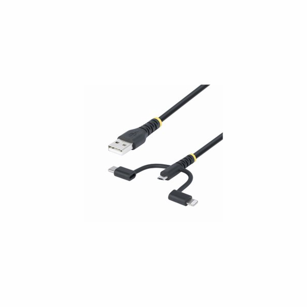 StarTech.com 3.3ft USB Multi Charging Cable, Lightning/Mi...