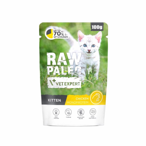 VetExpert Raw Paleo Kitten Chicken - mokré krmivo pro koč...