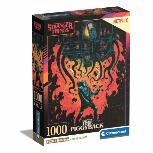 Clementoni - Puzzle 1000 Stranger Things Compact The Pigg...