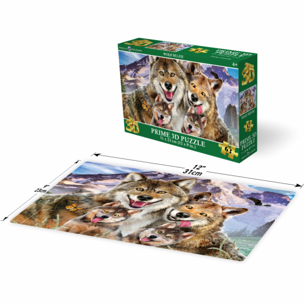 PRIME 3D PUZZLE - Selfie s vlkem 63 dílků
