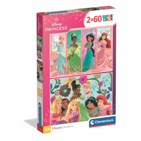 Clementoni - Puzzle 2x60 Disney Princezny