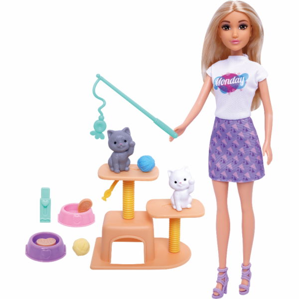 Panenka s kočkami a kočičím stromem