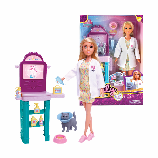 Panenka veterinářka s kočičkou