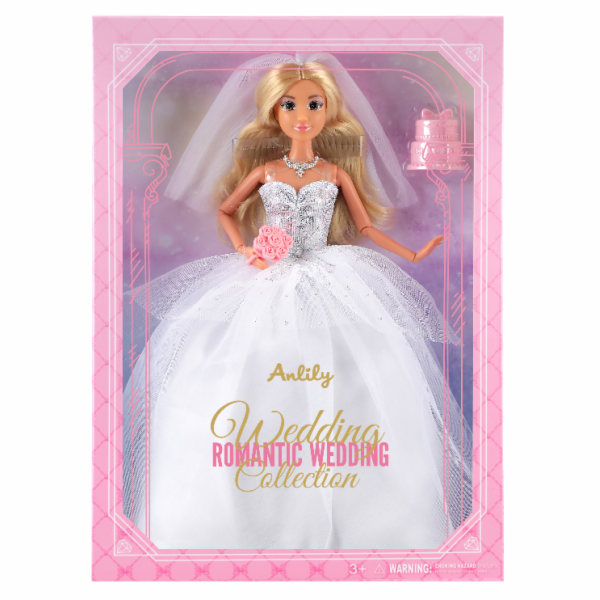 Módní panenka v bílých svatebních šatech