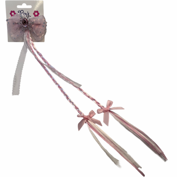 Spona do vlasů s duhovým příčeskem - Růžová