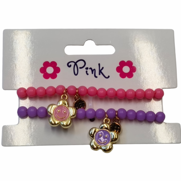 Náramky s kovovou slunečnicí 2ks