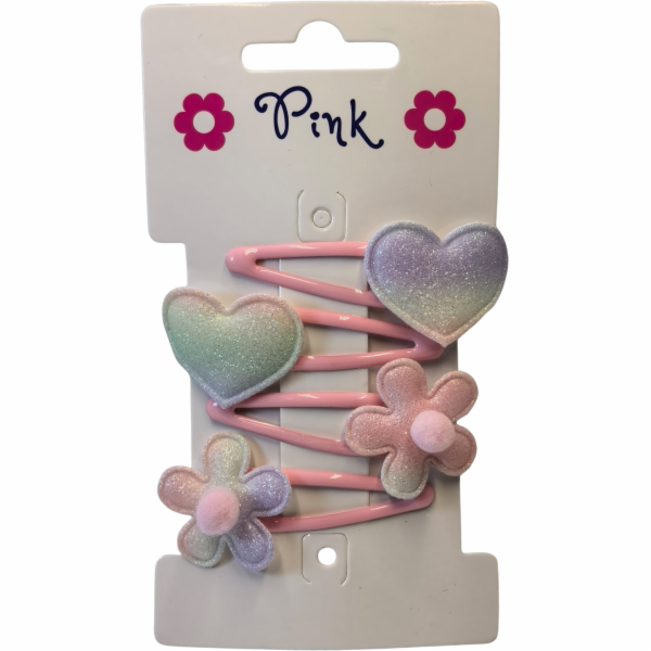 Sponky do vlasů 4ks - Kytka a Srdce
