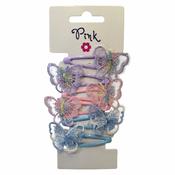 Sponky do vlasů s motýlkem 6ks