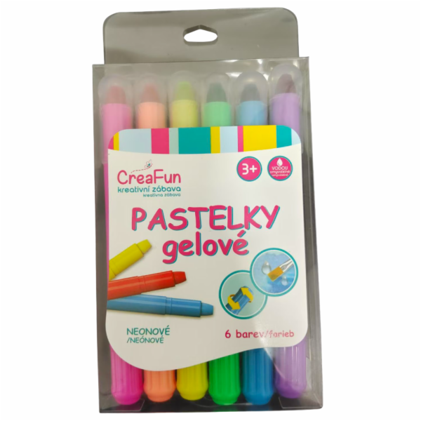 CreaFun - Neonové pastelky gelové - sada 6 ks