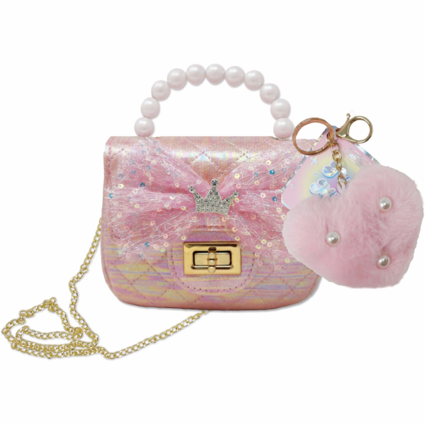 Mini KABELKA s klíčenkou SRDCE s PERLY