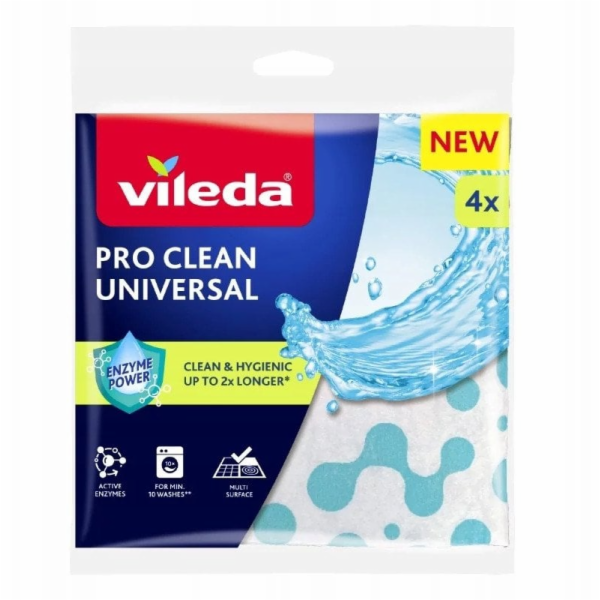 Univerzální utěrka s enzymy Vileda Pro Clean 4 ks.
