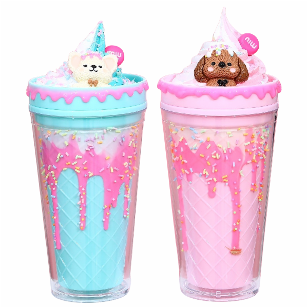 Kelímek s víčkem a brčkem Zmrzlinový Medvídek 480ml - víc...
