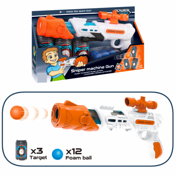 Pistole na pěnové míčky 34 cm
