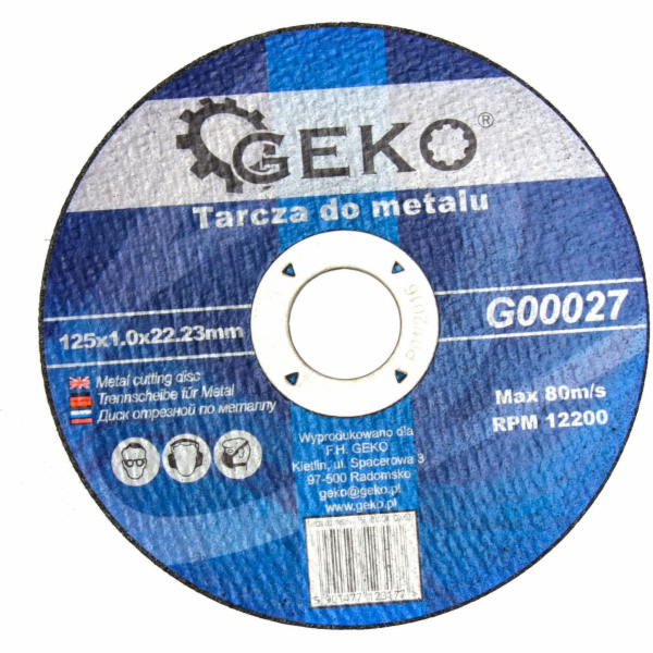 GEKO Řezný kotouč na kov, 125x1,0x22,23mm GEKO