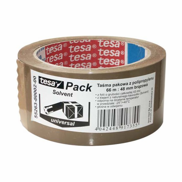 Tesa tesa® SOLVENT balicí páska 66m x 48mm, hnědá (55263-...