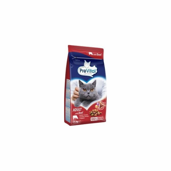 PREVITAL Cat Food Adult s hovězím - suché krmivo pro kočk...