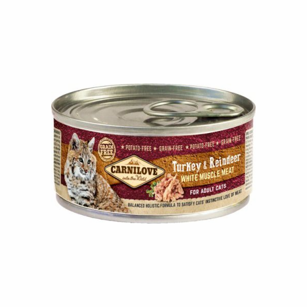 CARNILOVE Cat Krocan & Sob Bílé Svalové Maso – mokré krmi...