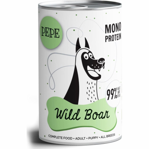 PAKA ZWIERZAKA Pepe Wild Boar - vlhké krmivo pro psy - 400g