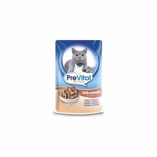 PREVITAL Salmon in gravy - mokré krmivo pro kočky - 100g