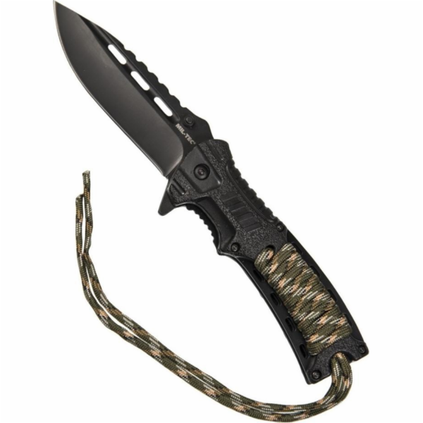 Zavírací nůž Mil-Tec Paracord s flintičkou - Camo
