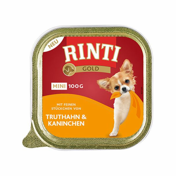 RINTI Gold Mini Turkey with rabbit - vlhké krmivo pro psy...
