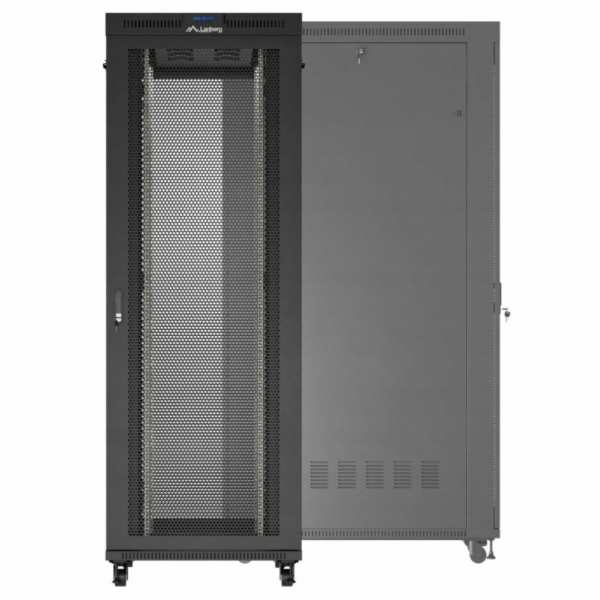 19palcová černá stojící racková skříň 47U 800x1200 s perf...