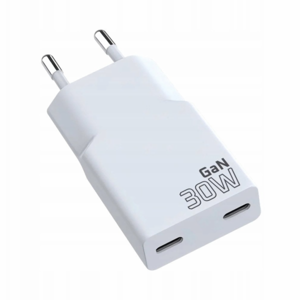 SUPER SLIM QC 4+ 30W 2XUSB-C nástěnná nabíječka bílá SC-385Q
