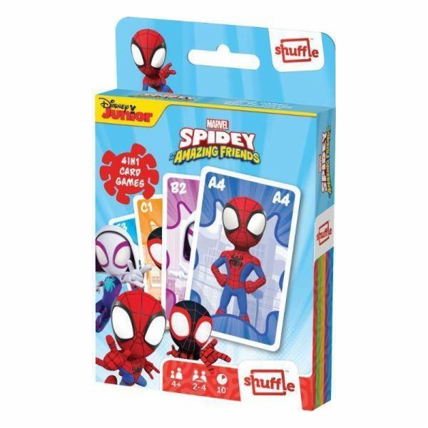 Cartamundi Karetní hra Shuffle Fun 4 v 1 s Marvel Spidey ...