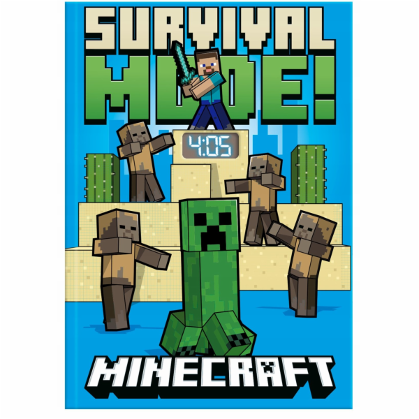 LCD hodinky s notebookem Minecraft