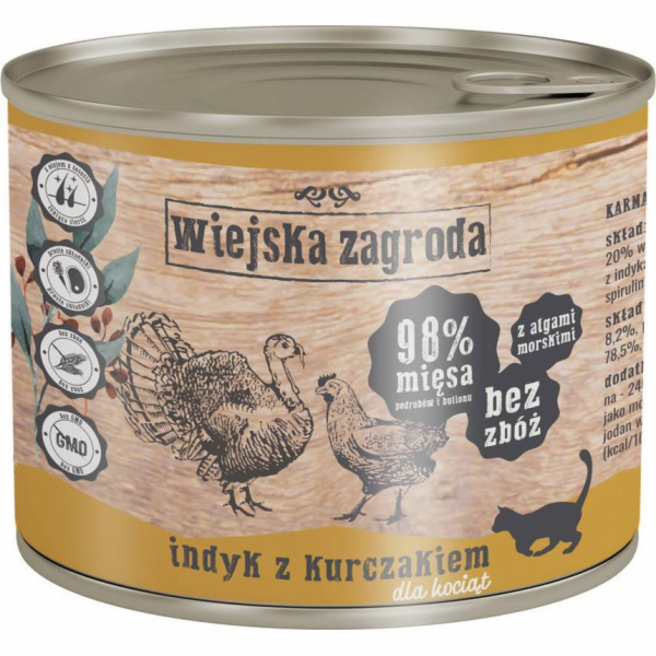 WIEJSKA ZAGRODA Turkey and chicken for kittens - mokré kr...
