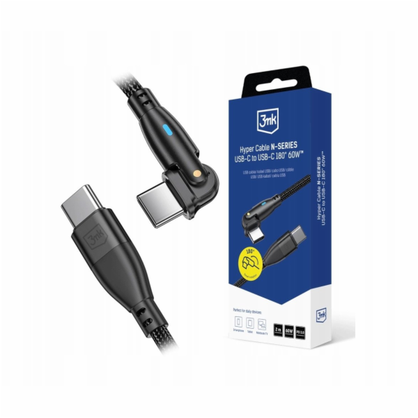 3mk kabel Hyper Cable N-SERIES C to C 2m 20V/3A 60W Black...