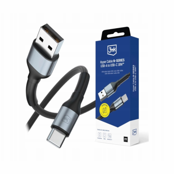 3mk kabel Hyper Cable N-SERIES A to C 2m 9V/2A 18W Black