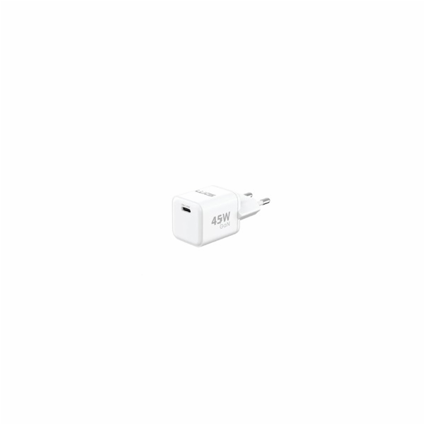 WG - Síťová nabíječka GaN 1x USB-C, PD PPS 45W, bílá