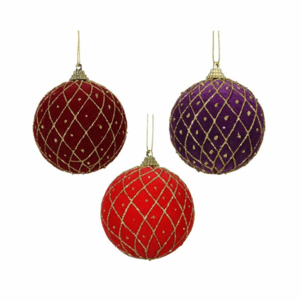 Vánoční hračka na stromeček Samet, 8 cm, plastová