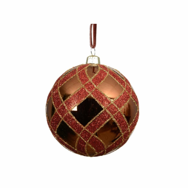 Vánoční hračka na stromeček, červená, 8 cm, plastová