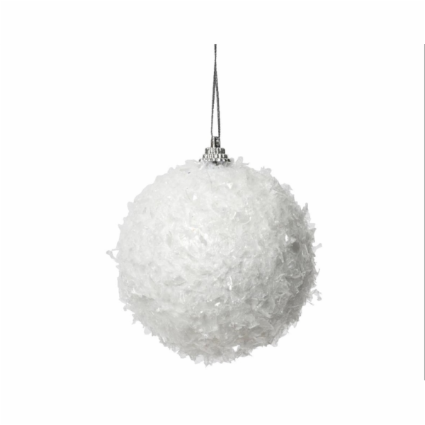 Vánoční hračka na stromeček, bílá, 8 cm, plastová