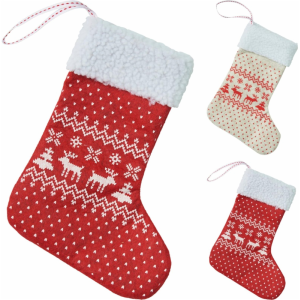 Vánoční punčochová dekorace, 20 cm