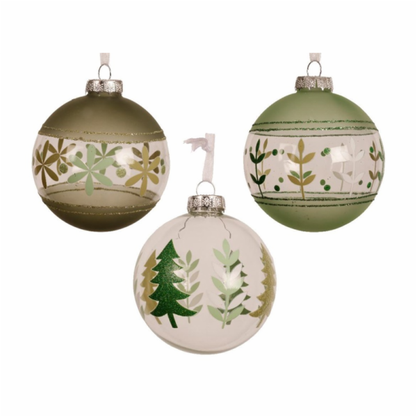 Vánoční hračka na stromeček, 8 cm, sklo