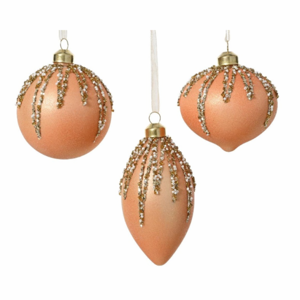 Vánoční hračka Broskev, 8 cm, sklo