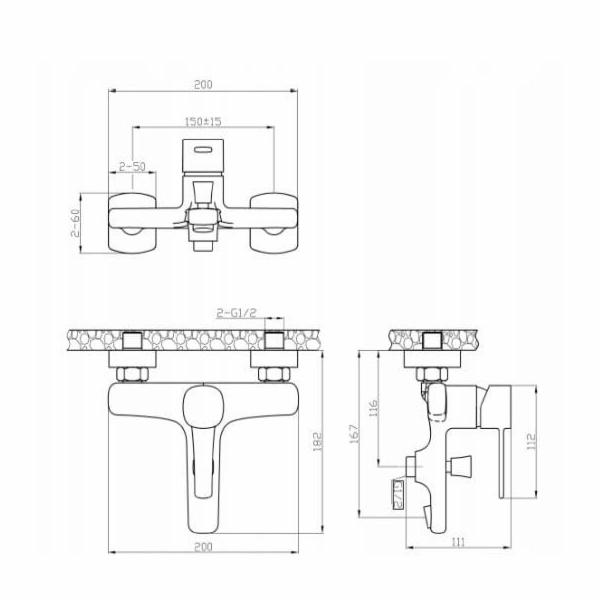 Koupelnová baterie Invena Invena, černá/chrom