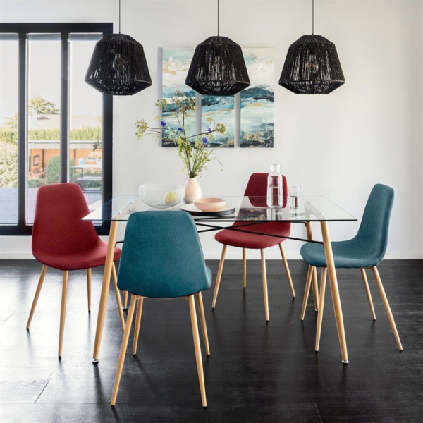 Jídelní židle Atmosphera Roka modro/bílohnědá, 51x44x85,5 cm