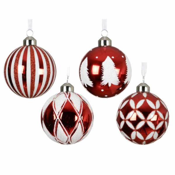 Vánoční hračka na stromeček, 8 cm, sklo