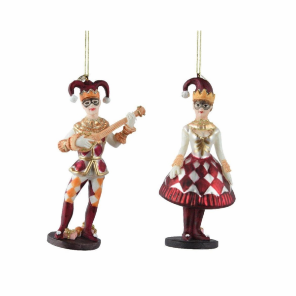 Vánoční hračka na stromeček Jocker, 14 cm, sklo