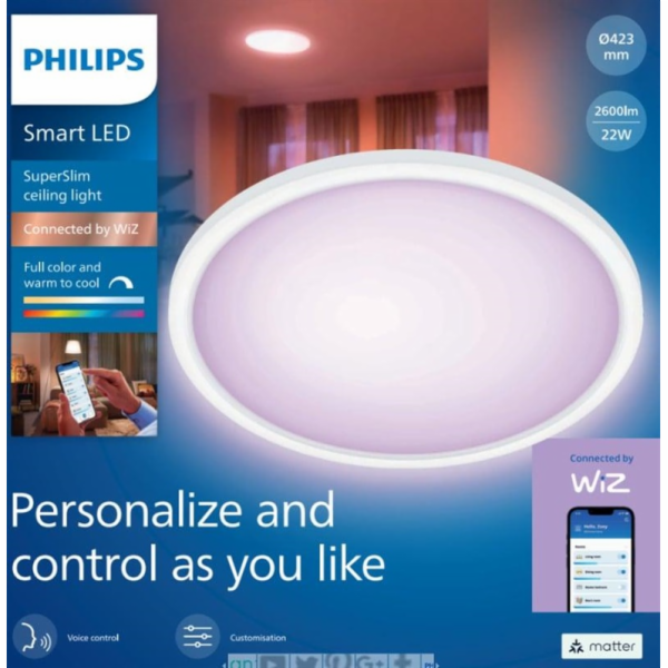 SVĚTLÉ SILNÉ SUPERTENKÉ 22W 827-65 RGB CT