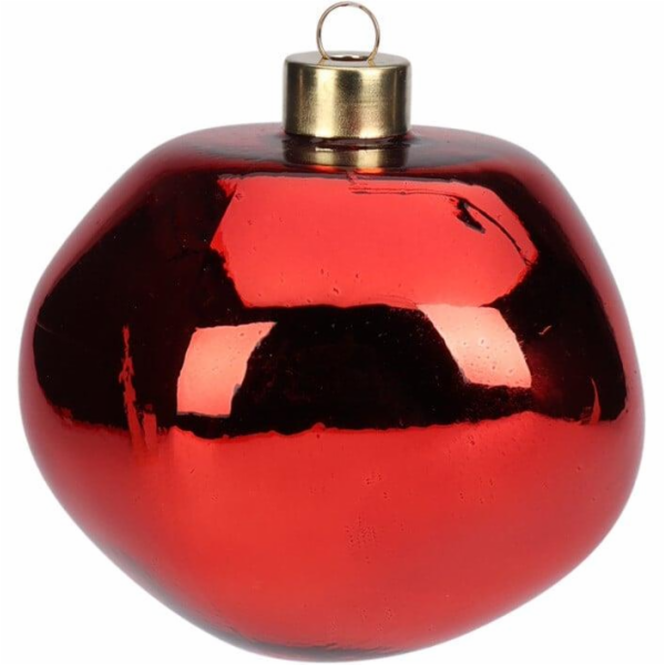 Vánoční hračka na stromeček, červená, 10 cm, sklo