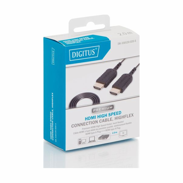 Digitus Kabel HDMI - HDMI 2m černý (DB-330120-020-S)
