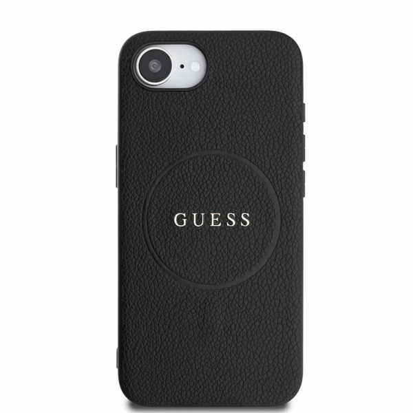 Guess Pouzdro Grained Ring MagSafe pro iPhone 16e černé