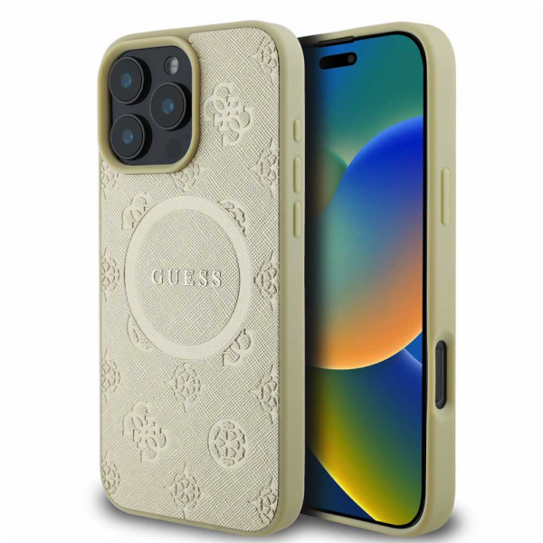 Guess Saffiano Peony MagSafe iPhone 16 P
