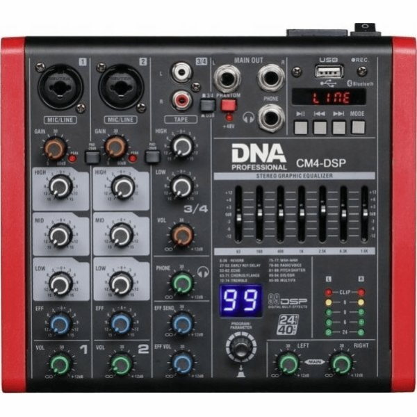 Bitmat DNA CM4-DSP audio mixážní pult, 4 kanály, USB, MP3...