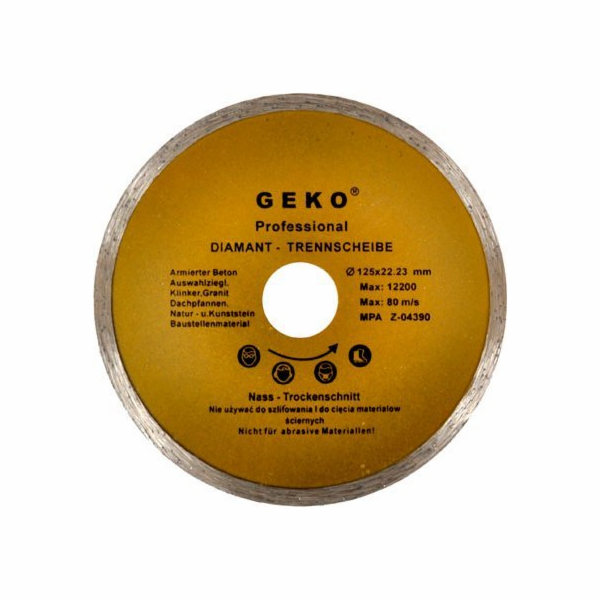 GEKO Kotouč diamantový řezný celoobvodový, 125x8x22,2mm GEKO